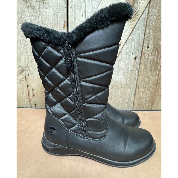 Totes Women's Joni Black Snow Boot Size 8 Double Zipper On Both Sides Fur Trim - Picture 1 of 11